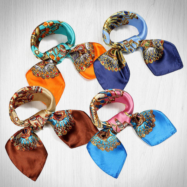 Silk Scarf Vintage / Silk Bandana / Silk Head Neck Scarf / Women Scarves / Neckerchief Women / Personalized Scarf / Silk Hair Bandana