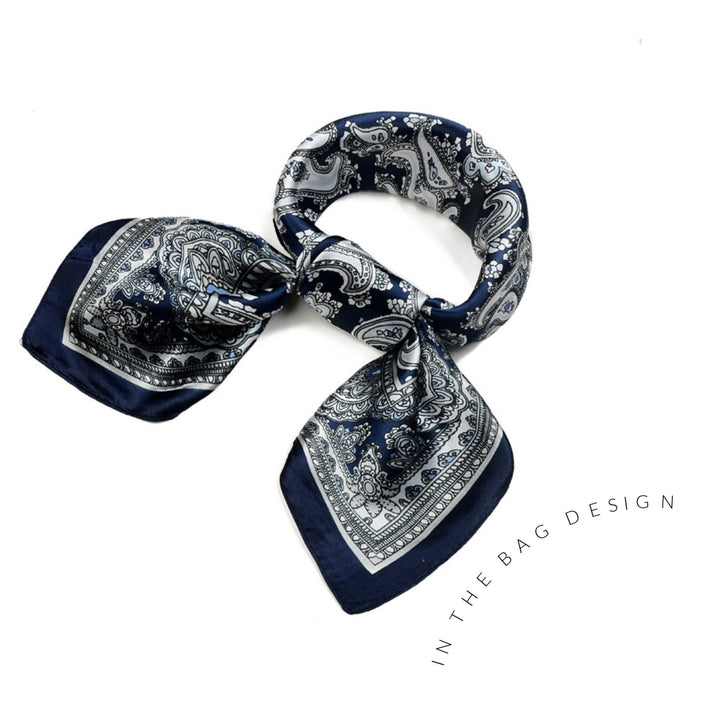 Paisley Silk Bandana Silky Ponytail Scarf Silk Head Scarf Neckerchief Silk Personalized Gifts Scarf Women Handmade Silk Bandana Head Scarf