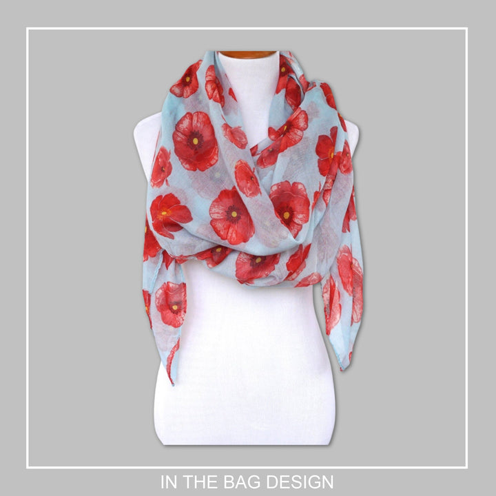 Floral Scarf Poppy Flower Spring Scarf Poppy Scarf Boho Scarf Shawl Women's Scarf Personalized Gift Wrap Shawl Mothers Day Gift for Women