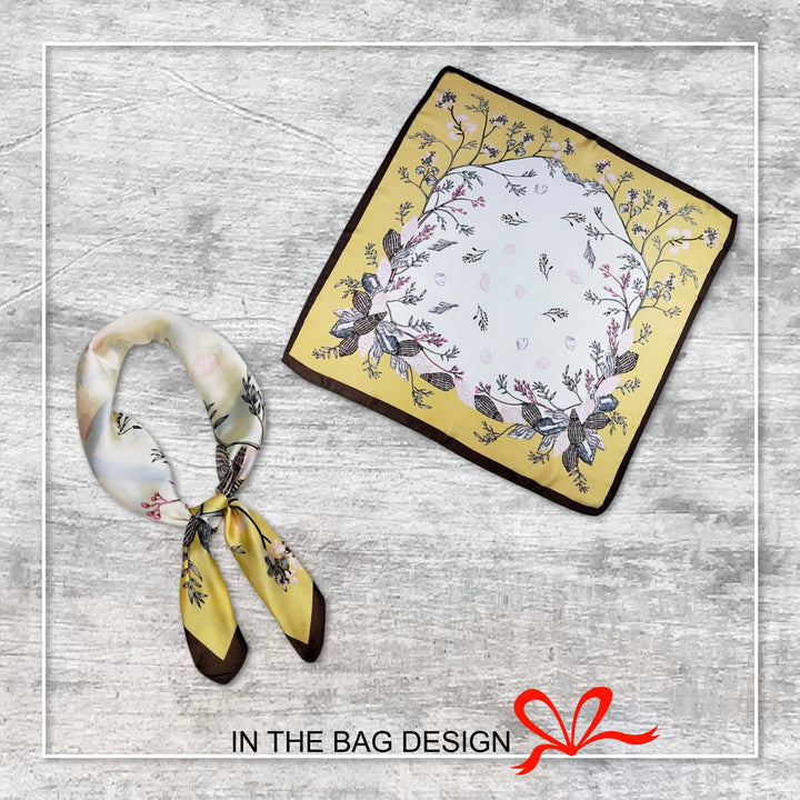Shell Print Silk Bandana / Silk Head Neck Scarf / Women Scarves / Neckerchief Women / Personalized Scarf Silk Bandana / Hair Scarf for Women