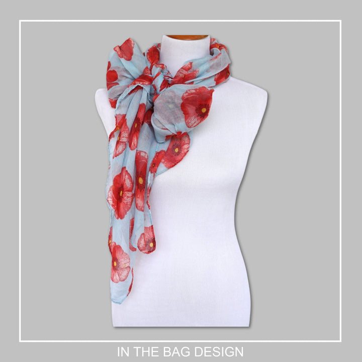 Floral Scarf Poppy Flower Spring Scarf Poppy Scarf Boho Scarf Shawl Women's Scarf Personalized Gift Wrap Shawl Mothers Day Gift for Women