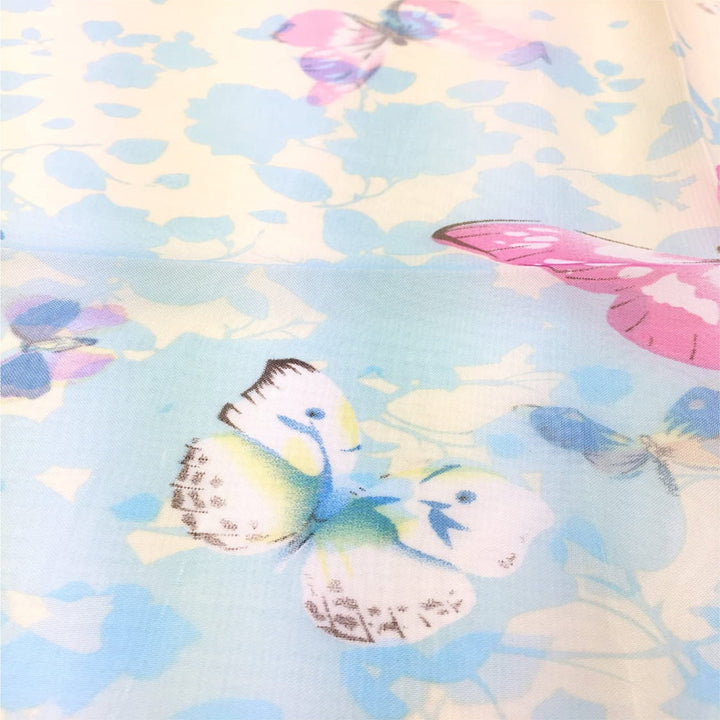 Aqua Butterfly Print Scarf Summer Scarf Women Scarves Infinity Scarves Personalized Gift For Women Shawl Wrap Large Scarf Mothers Day Gift