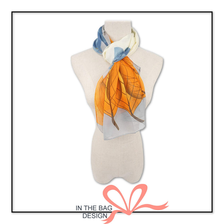 Ivory Shawl Orange Scarf Leaf Scarf Silky Summer Scarf Women Infinity Scarf Personalized Gifts For Women Shawl Wrap Mothers Day Gift for Her