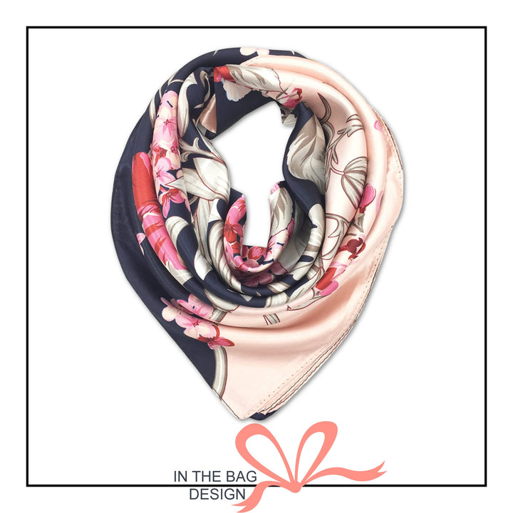 Scarf Floral Large Satin Scarf Silky Hair Scarf Head Scarf Women Silk Scarf Satin Head Wrap Personalized Scarf Mothers Day Gift for Women