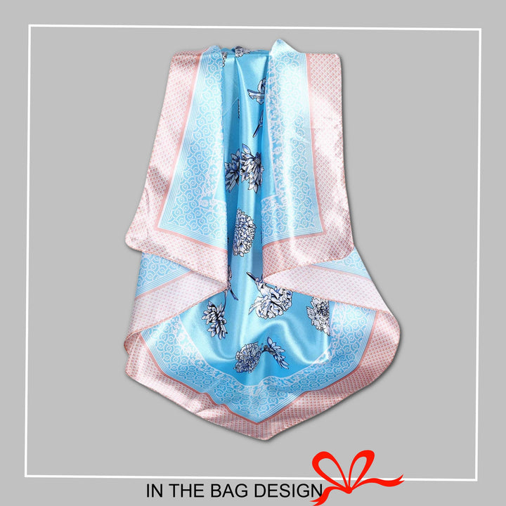 Lotus Print Bandana Silk Head Scarf Bandana Silk Scarf Woman Personalized Scarf Silk Hair Scarf Lotus Bandana Lotus Hair Scarf - In The Bag Design