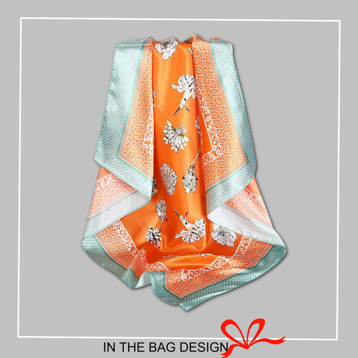 Lotus Print Bandana Silk Head Scarf Bandana Silk Scarf Woman Personalized Scarf Silk Hair Scarf Lotus Bandana Lotus Hair Scarf - In The Bag Design