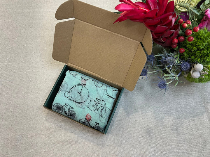Mint Bicycle Scarf Cycling Accessories Shawl Infinity Scarf Box Personalized Gift Summer Scarf Wrap Birthday Gift for Her Mothers Day Gift