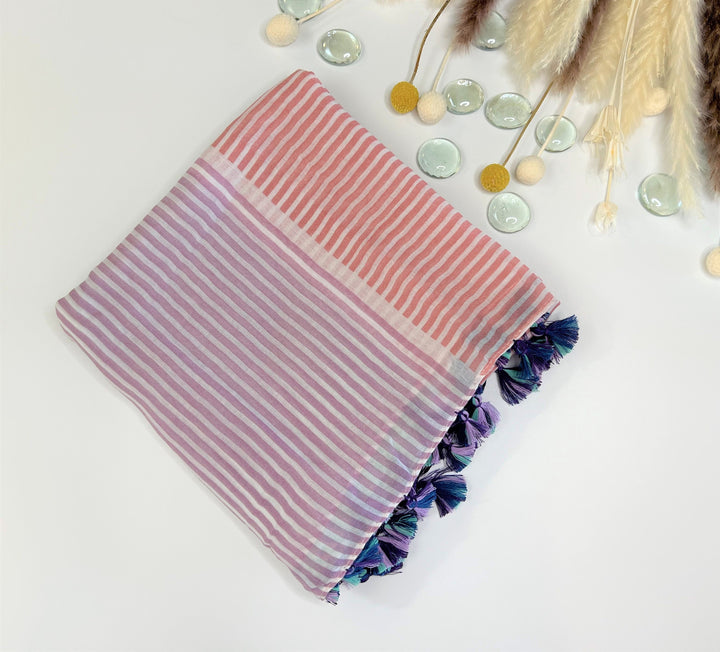 Scarf with Strips Green Shawl Purple Scarf Summer Wrap Soft Women Scarf Handmade Mothers Day Gift Personalized Gift for Her Birthday Gift