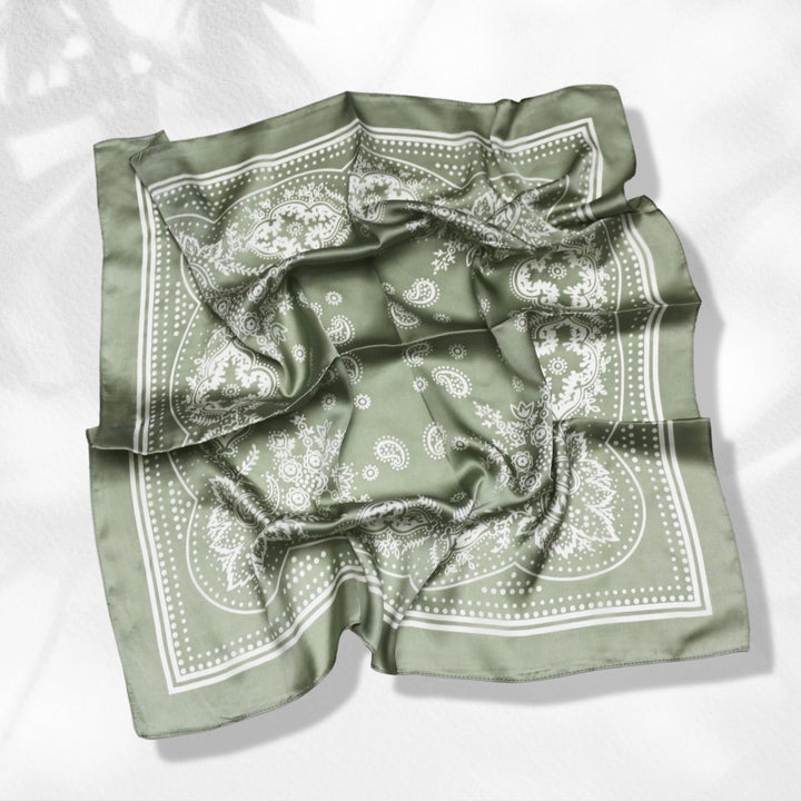Silk Bandana Neckerchief Silk Bandana Customizable Head Scarf Silk Hair Bandana Personalized Scarf Mothers Day Gift Monogram Neckerchief - In The Bag Design