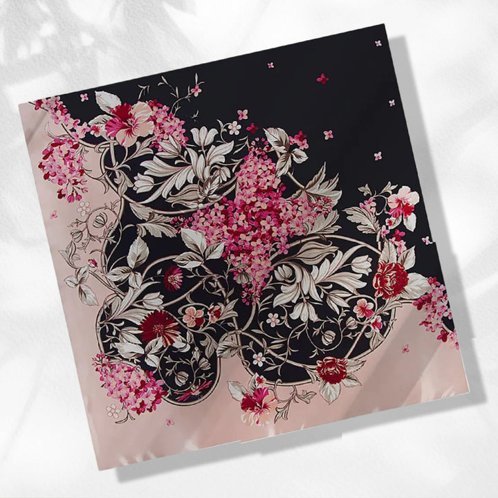 Scarf Floral Large Satin Scarf Silky Hair Scarf Head Scarf Women Silk Scarf Satin Head Wrap Personalized Scarf Mothers Day Gift for Women