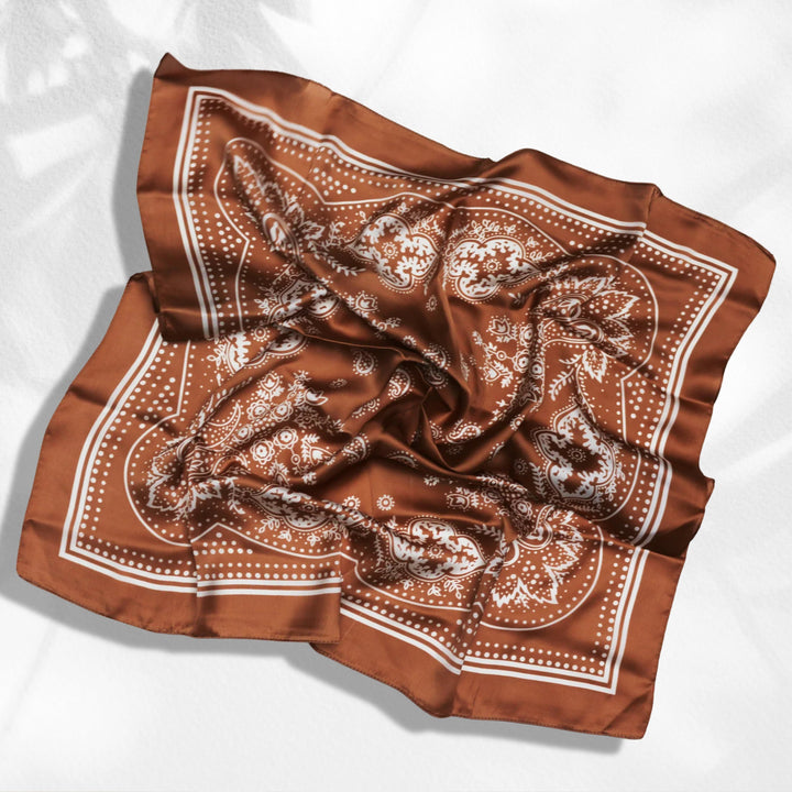 Silk Bandana Neckerchief Silk Bandana Customizable Head Scarf Silk Hair Bandana Personalized Scarf Mothers Day Gift Monogram Neckerchief - In The Bag Design