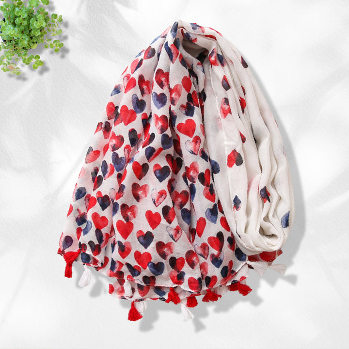 Red Heart Scarf Women Personalized Gift Shawl Wrap Summer Infinity Scarves Gifts For Her Gift for Women in Box Mothers Day Gift for Her