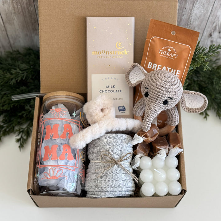 Pregnancy Gift Basket for Expecting Mom with Bunny Teether