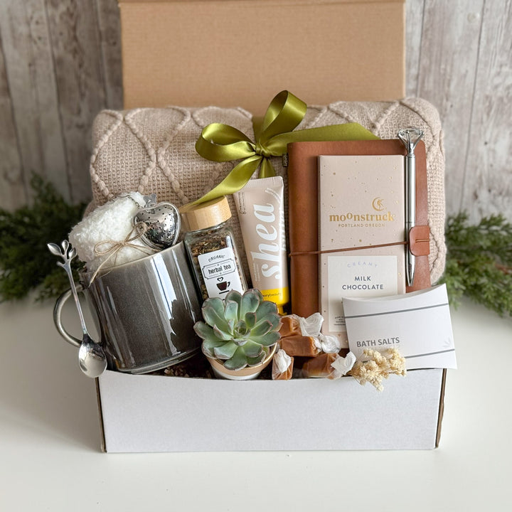 Congratulations Gift Basket for Her with Blanket