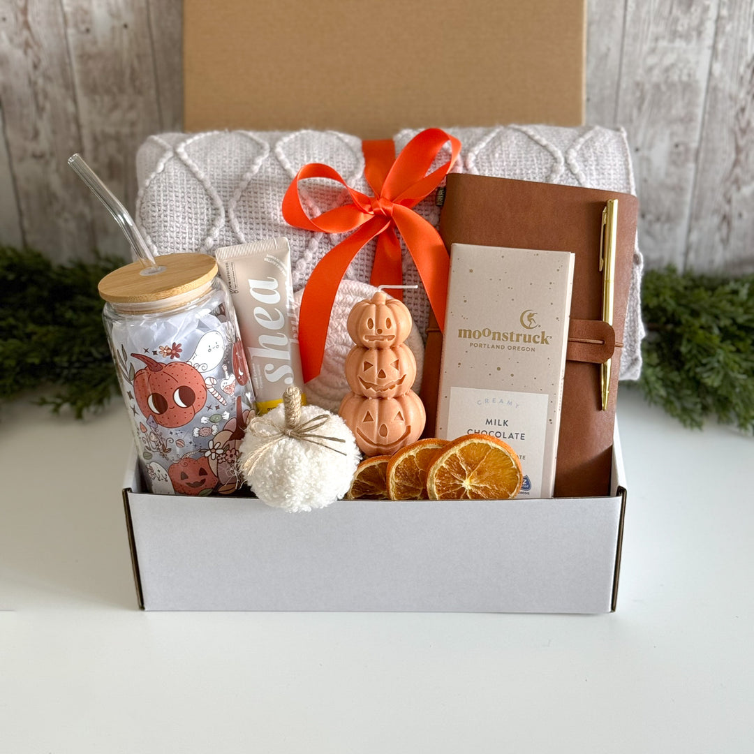 Halloween Gift Basket for Her with Blanket