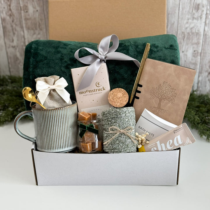Evergreen Spa Retreat Gift Box with Blanket