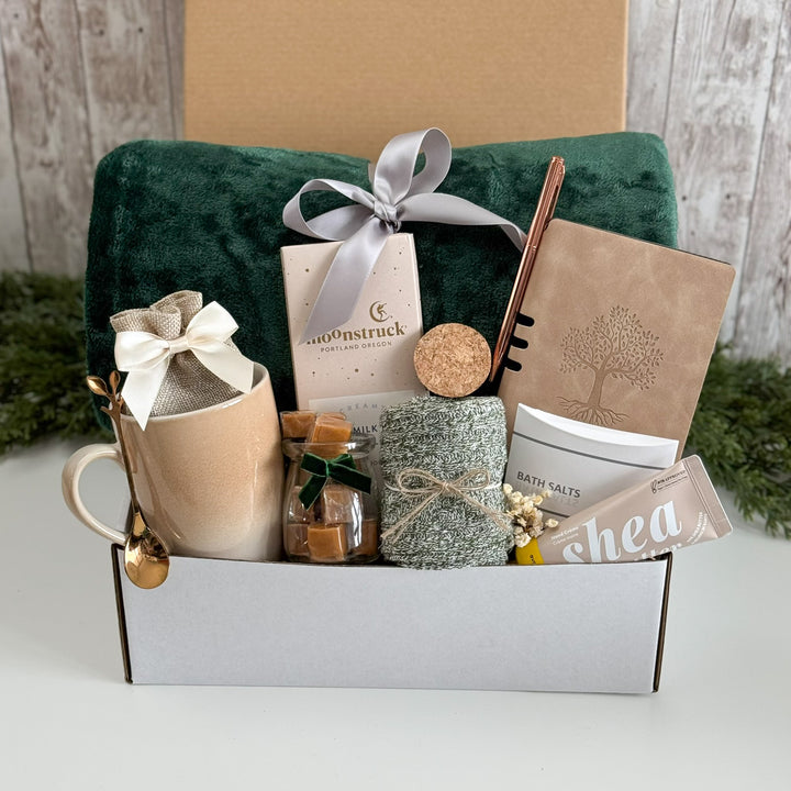 Evergreen Spa Retreat Gift Box with Blanket
