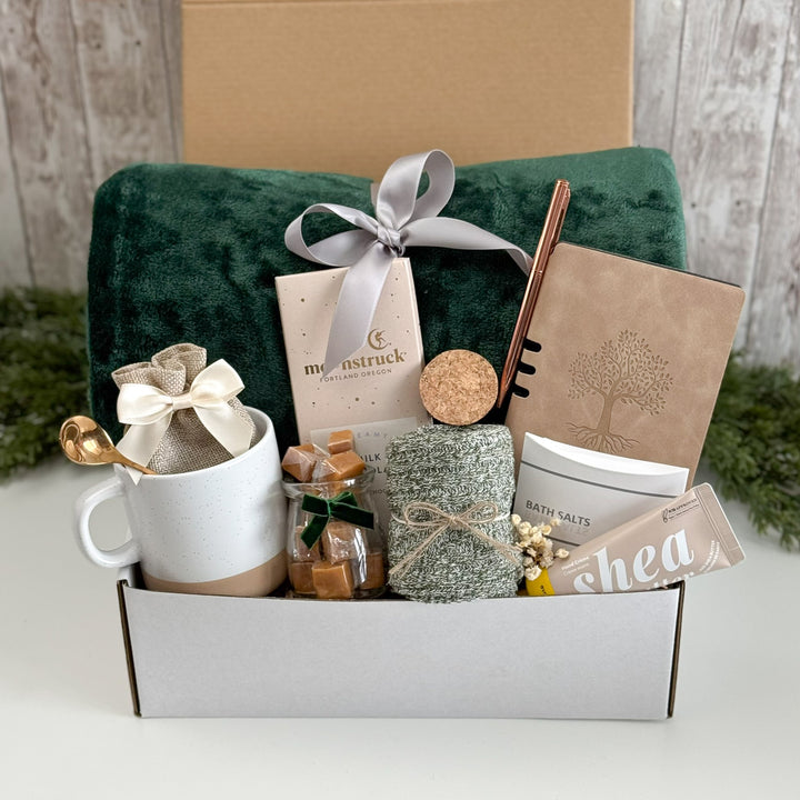 Evergreen Spa Retreat Gift Box with Blanket