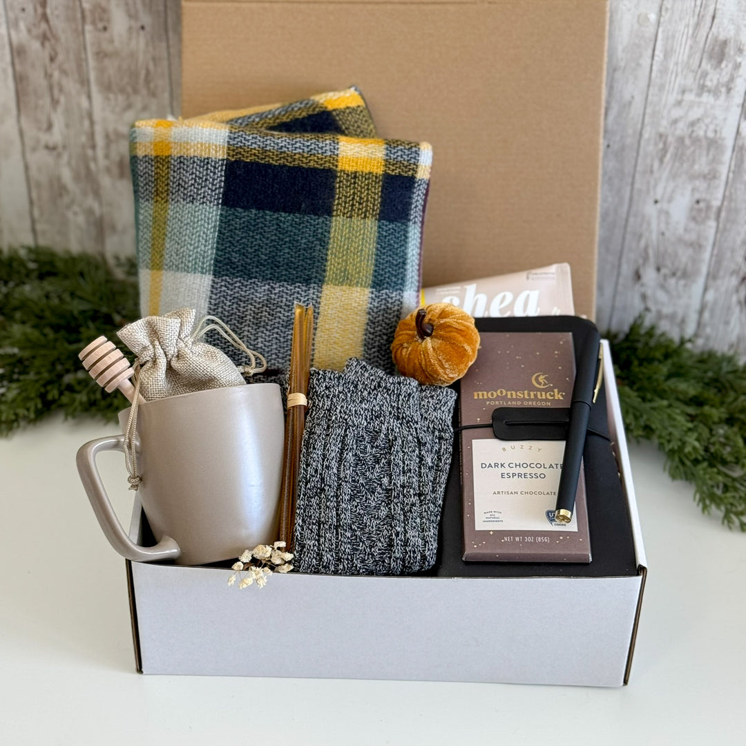 Mustard Plaid Fireside Gift Box