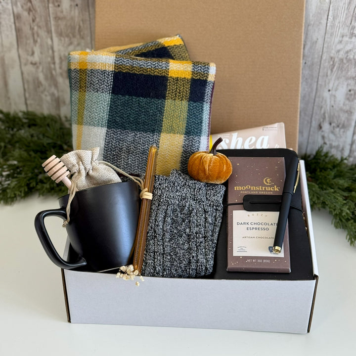Mustard Plaid Fireside Gift Box
