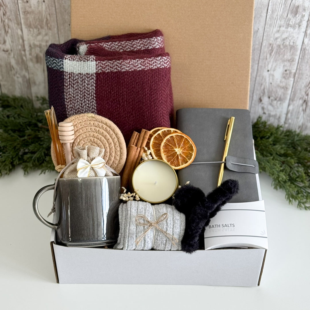 Burgundy Scarf Relaxation Gift Box