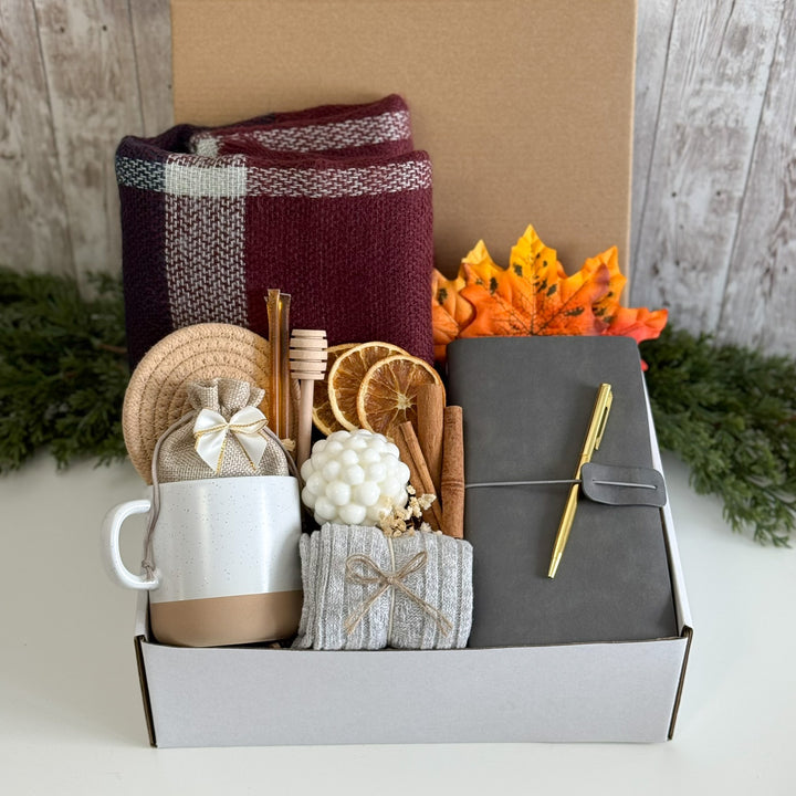Burgundy Plaid Autumn Planning Gift Box