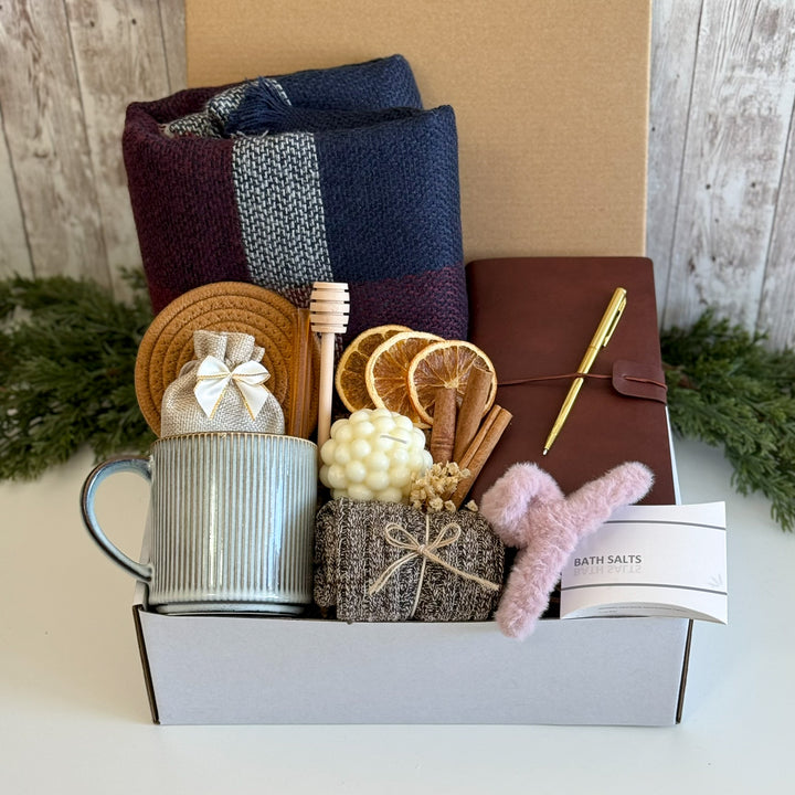 Burgundy & Navy Writer's Spa Gift Box