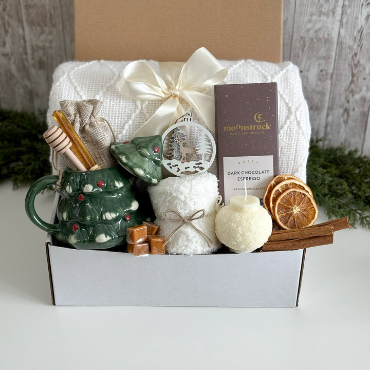 Snowy Evergreen Holiday Gift Box