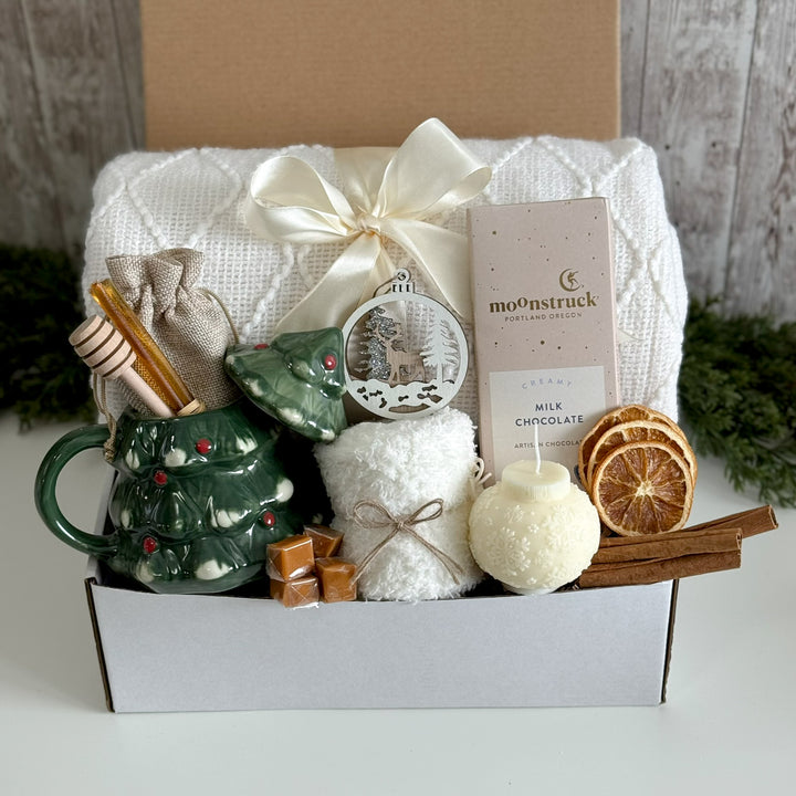 Snowy Evergreen Holiday Gift Box