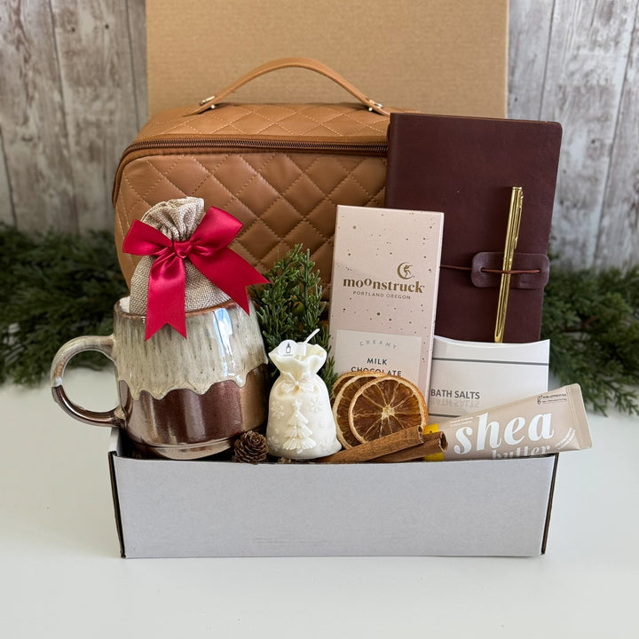 Crimson Ribbon Winter Desk & Spa Gift Box