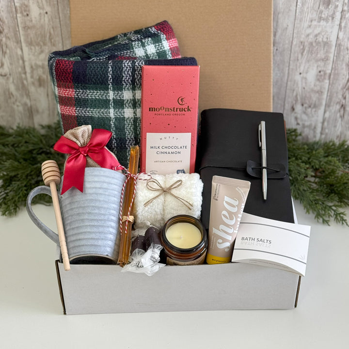 Winter Wellness Gift Box with Tartan Blanket