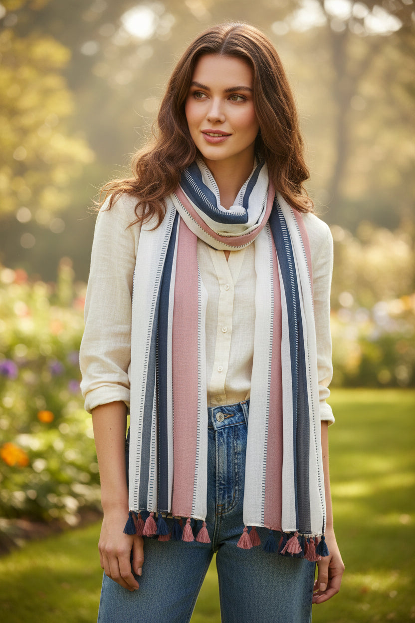 Dusty Rose Scarf; Summer Women Wrap