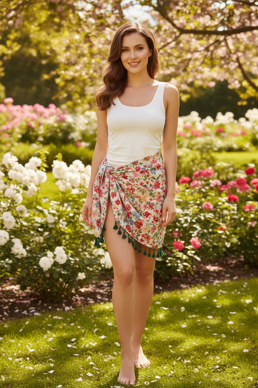 Floral Summer Scarf; Wrap Shawl Lightweight