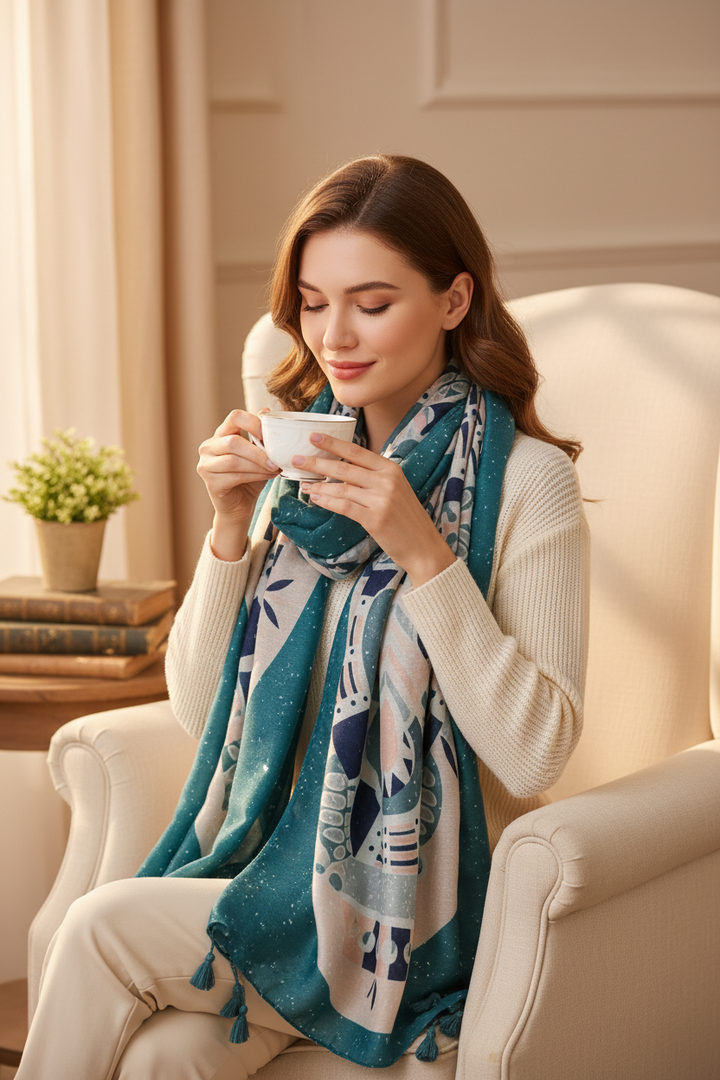 Ivory Women Shawl; Summer Scarf Wrap