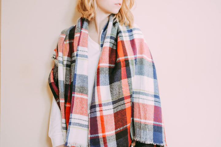 Plaid Blanket Scarf, Tartan Plaid Scarf, Tartan Scarf, Plaid Shawl, Oversized Scarf, Oversized Blanket Scarf, Monogram Personalized Scarf