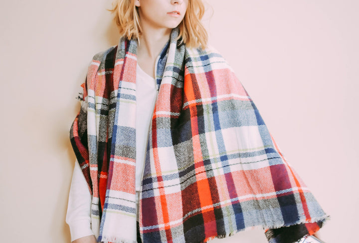 Plaid Blanket Scarf, Tartan Plaid Scarf, Tartan Scarf, Plaid Shawl, Oversized Scarf, Oversized Blanket Scarf, Monogram Personalized Scarf