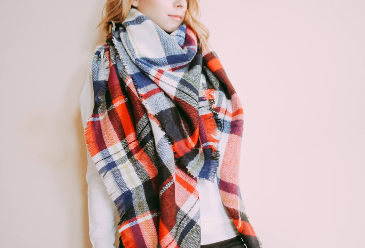 Plaid Blanket Scarf, Tartan Plaid Scarf, Tartan Scarf, Plaid Shawl, Oversized Scarf, Oversized Blanket Scarf, Monogram Personalized Scarf