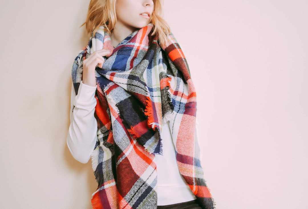 Plaid Blanket Scarf, Tartan Plaid Scarf, Tartan Scarf, Plaid Shawl, Oversized Scarf, Oversized Blanket Scarf, Monogram Personalized Scarf