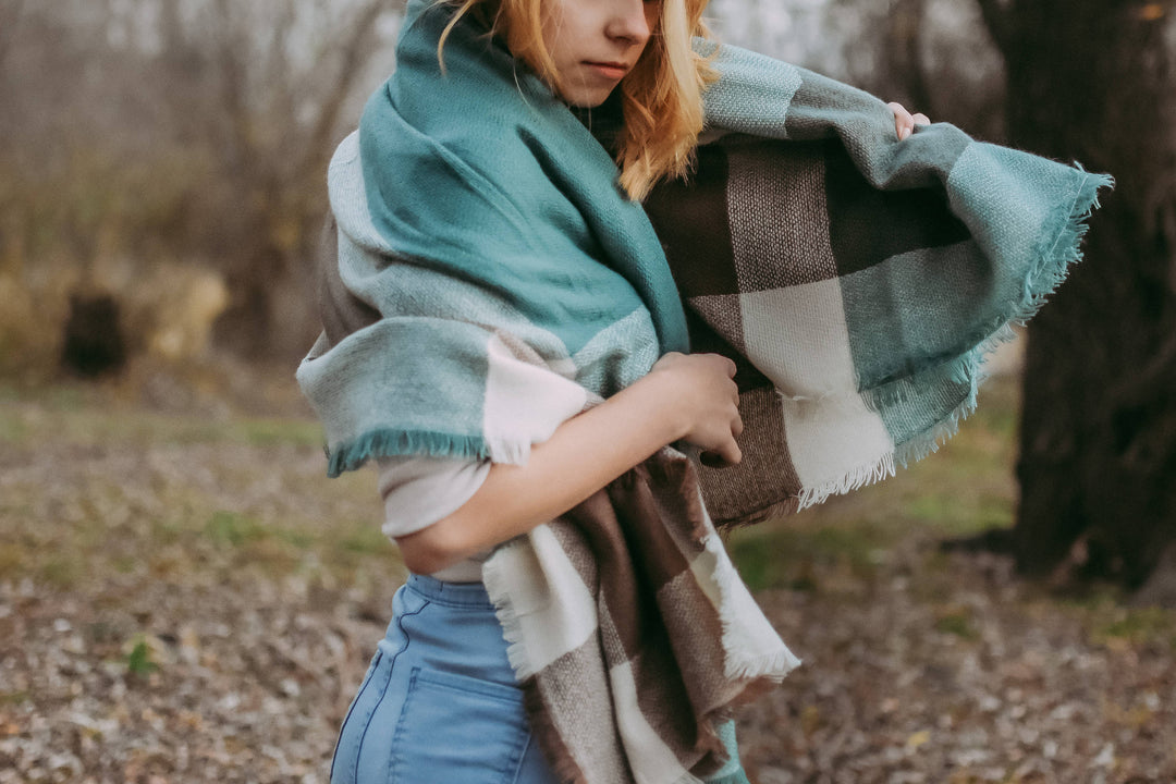 Tail & Brown Blanket Scarf Plaid Shawl Oversized Scarf Personalized Gift Winter Scarf Bridesmaid Favors Bridesmaid Shawl Winter Wrap