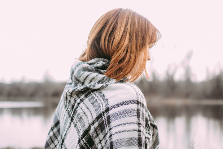 Black & White Plaid Blanket Scarf Bridesmaid Oversized Blanket Scarf Personalized Gifts Winter Scarf Bridesmaid Favors Plaid Shawl