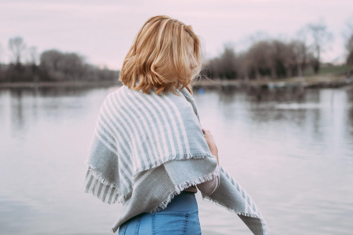 Gray & White Plaid Blanket Scarf, Plaid Shawl, Tartan Scarf, Oversized Scarf, Personalized Gift, Monogrammed Blanket Shawl, Bridesmaid Shawl