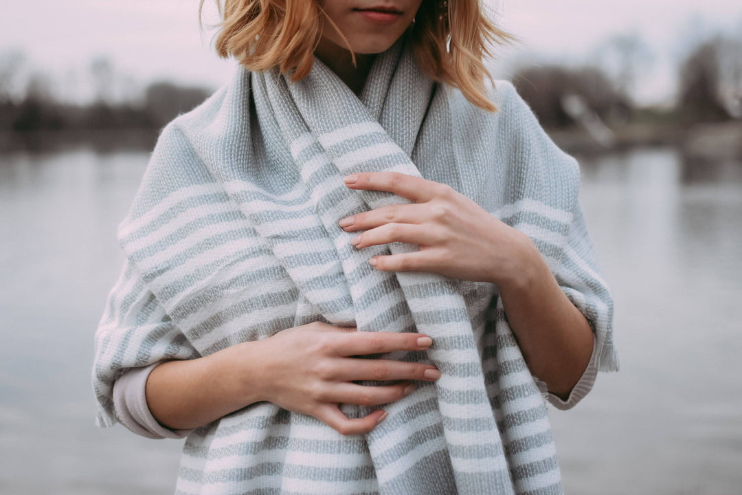 Gray & White Plaid Blanket Scarf, Plaid Shawl, Tartan Scarf, Oversized Scarf, Personalized Gift, Monogrammed Blanket Shawl, Bridesmaid Shawl