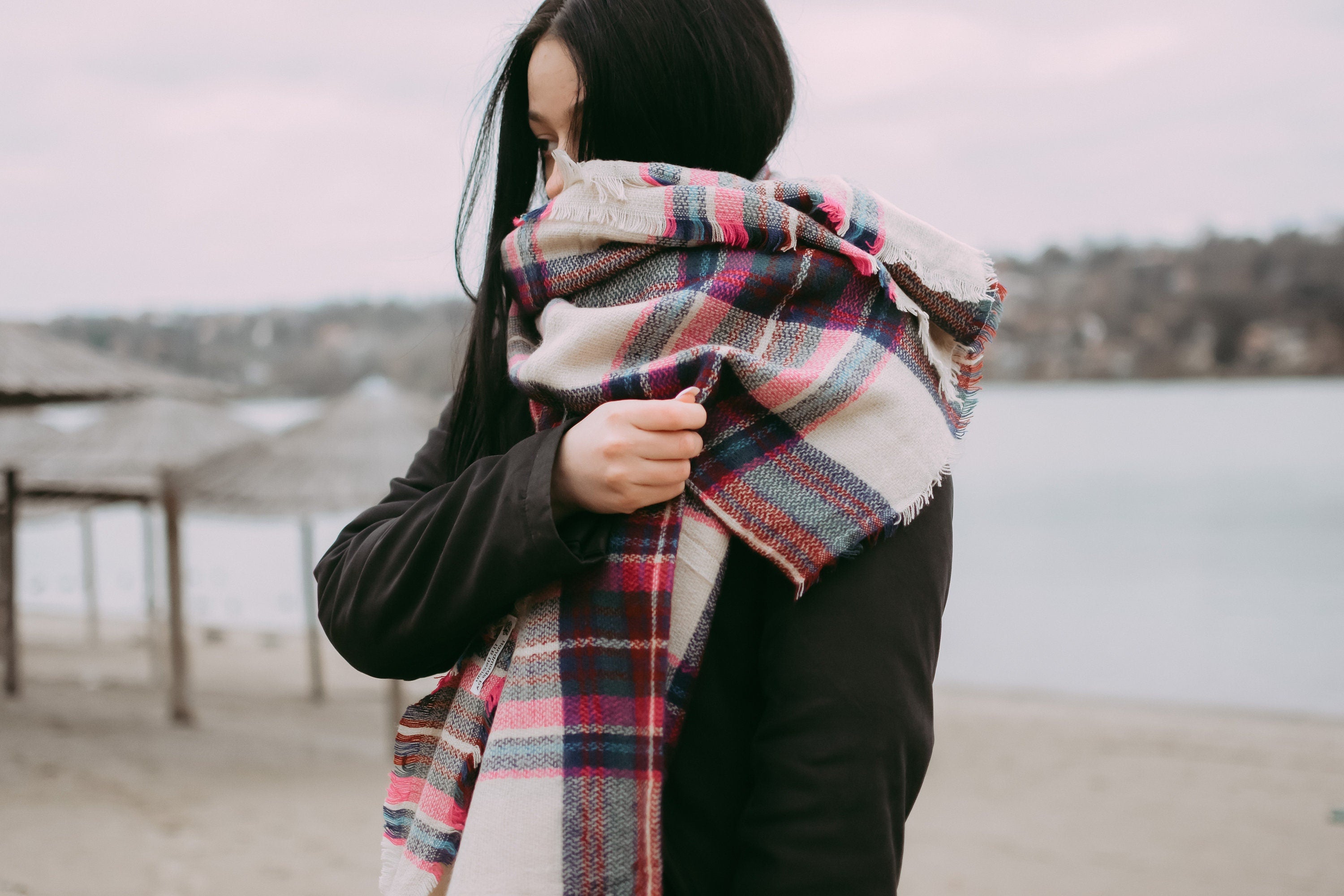 Maroon plaid deals scarf