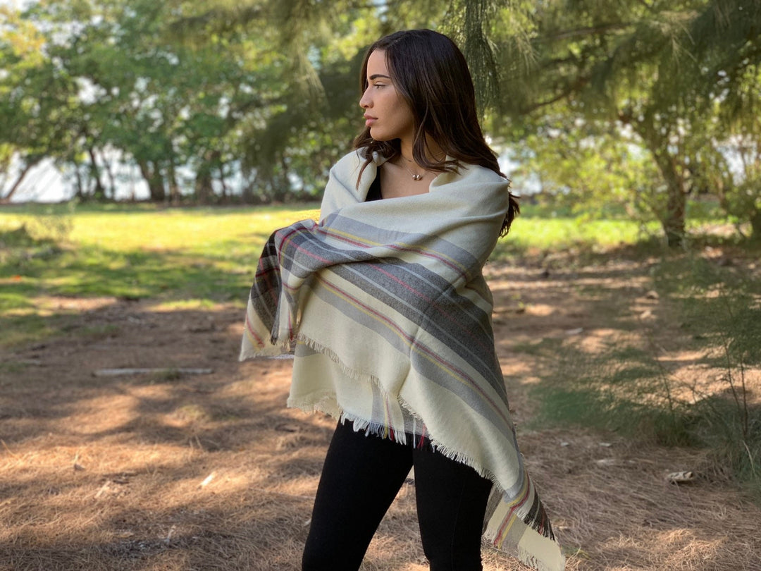 Ivory Blanket Scarf, Tartan Plaid Scarf, Tartan Scarf, Oversized Scarf, Oversized Blanket Scarf, Monogrammed Blanket Shawl, Bridesmaid Shawl