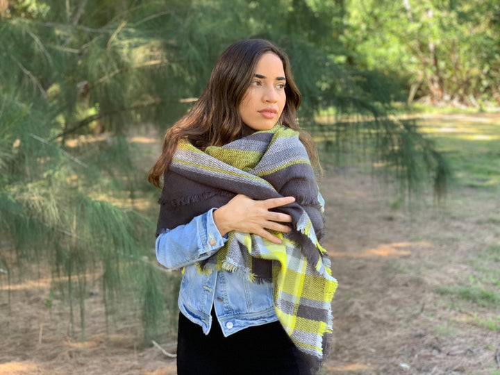 Blanket Scarf Bridesmaid, Plaid Blanket Scarf, Tartan Scarf, Blanket Scarf, Oversized Scarf, Oversized Blanket Scarf, Personalized Scarf - In The Bag Design