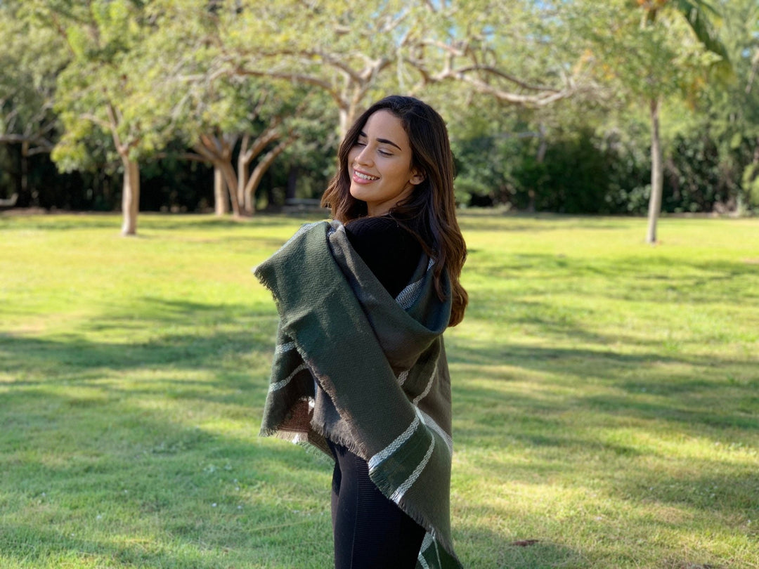 Dark Green Blanket Scarf, Tartan Plaid Scarf, Tartan Scarf, Oversized Scarf, Bridesmaids Gifts, Personalized Scarf, Monogram Scarf Gift