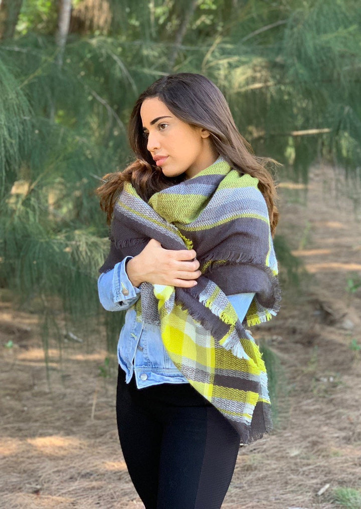 Blanket Scarf Bridesmaid, Plaid Blanket Scarf, Tartan Scarf, Blanket Scarf, Oversized Scarf, Oversized Blanket Scarf, Personalized Scarf - In The Bag Design