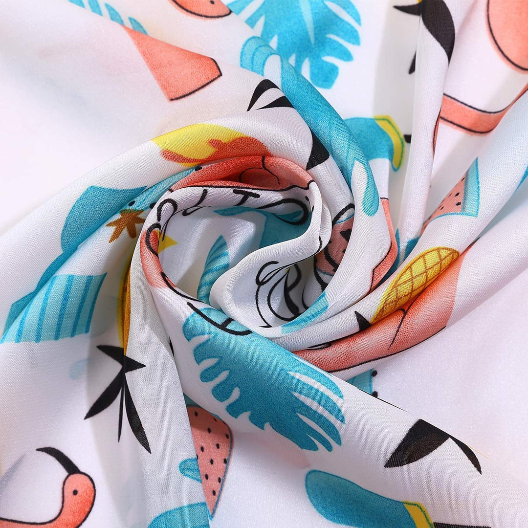 Flamingo Silk Bandana Silky Ponytail Scarf Silk Neck Scarf Neckerchief Women Personalized Gifts Scarf Silk Bandana Mothers Day Gift for Her
