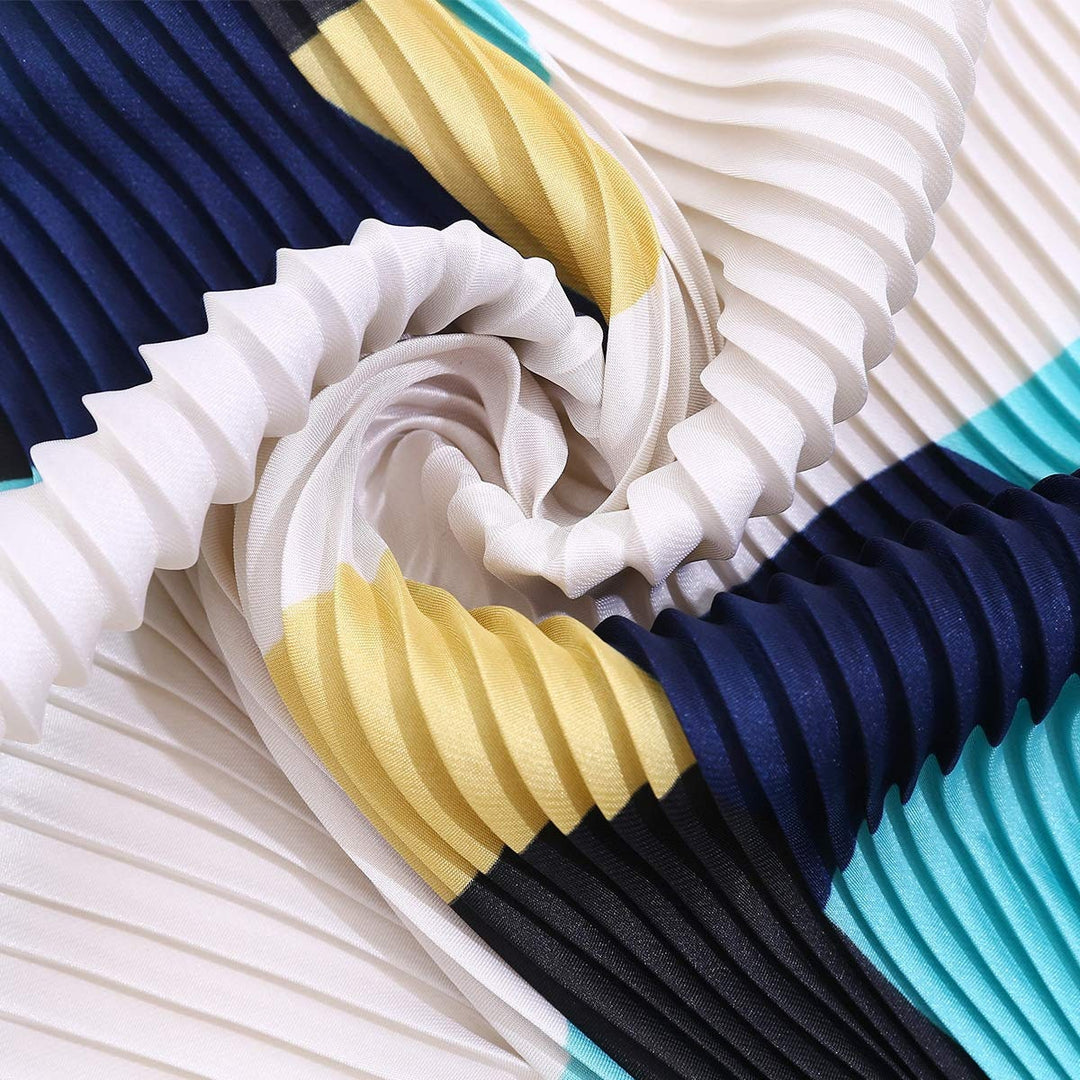 Pleated Scarves Blue Silk Bandana Silk Head Neck Scarf Women Scarves Handkerchief Scarf Pleated Scarf Silk Head Scarf for Women Gift for Her - In The Bag Design