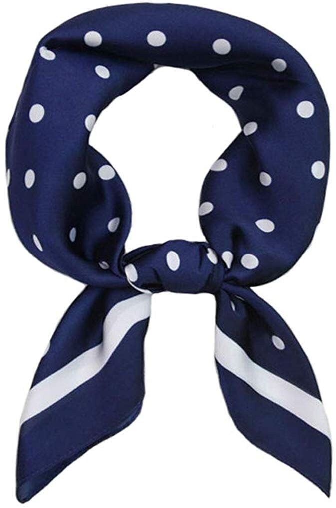 Polka Dot Silk Scarf Personalized Scarf Silk Head Neck Scarf Bandana Scarf Silky Hair Scarf Gifts for Her Square Silk Scarf Mothers Day Gift